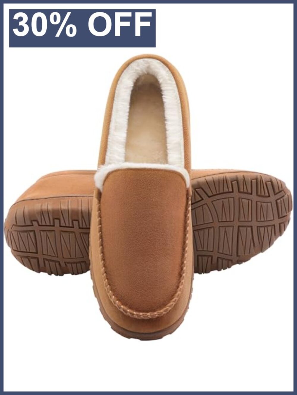 Men's Plush Memory Foam Mocc Indoor Outdoor Non-Slip